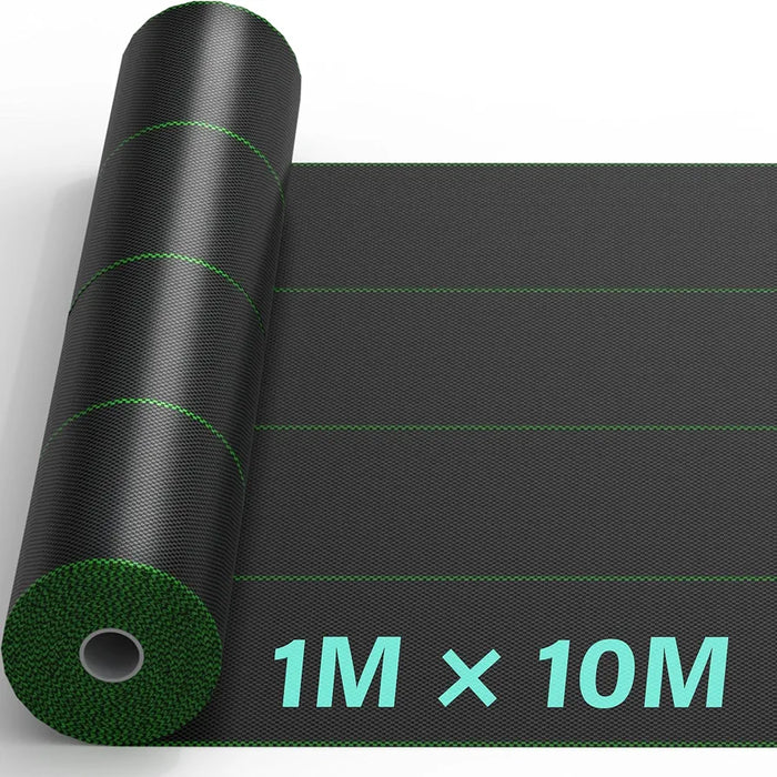 1m x 10m Heavy Duty Woven Weed Control Membrane Fabric for Landscaping, Driveways, and Garden Beds