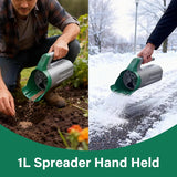 1L Handheld Seed Spreader, Mini Lawn Spreader with Adjustable Dial Salt Spreader, Precise Application, No Assembly, Multi-Use Lawn & Garden Spreader for Grass Seed, Lawn Feed