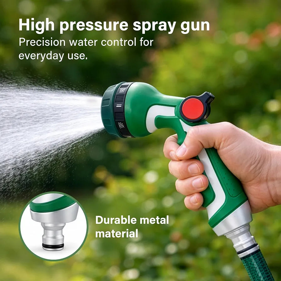 10 Pattern Hose Pipe Spray Gun,Garden Water Hose Sprayer, Thumb Flow Control, Garden Sprayer for Plants Lawn & Watering, Car Washing & Pets Bathing