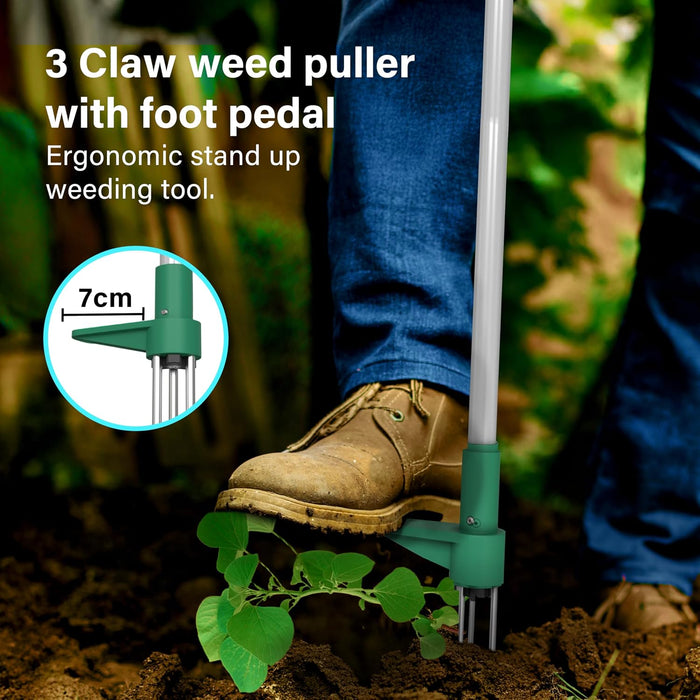 Stand-Up Weed Puller – 2 or 3 Claw Options Green