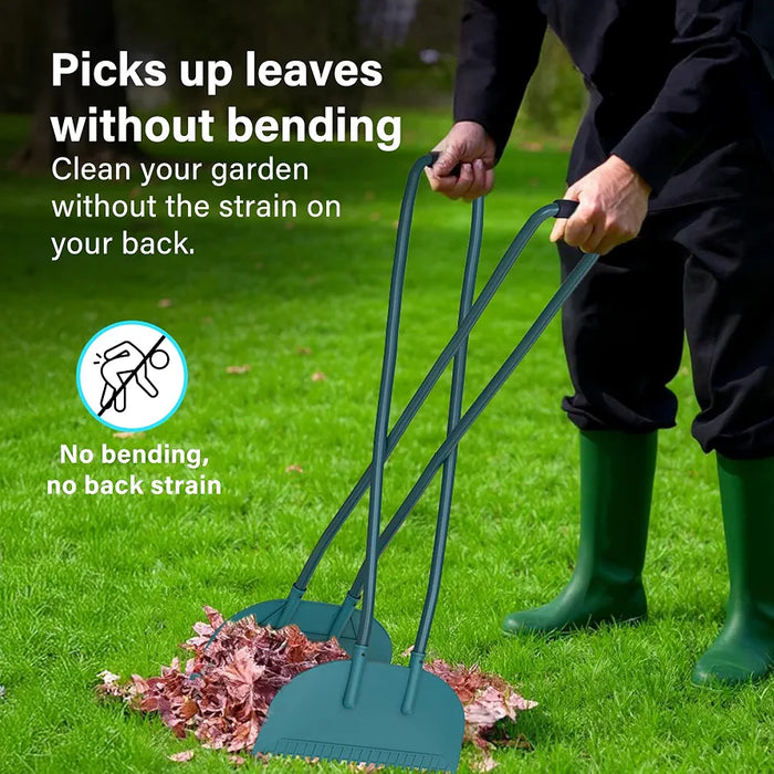 Leaf Grabber , Long Handled Heavy Duty Leaf Picker , Easy Pick Up Garden Tool for Gathering Leaves Grass Cuttings , Keep Garden Tidy with Metal Handle and Plastic Paddle ,Efficient Leaf Collector