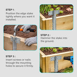 10 Pack Railway Sleeper Brackets, Heavy Duty Metal Sleeper Stakes, Galvanized Steel Jagged Stakes for Garden Edging, Timber Raised Beds, Driveway, Pathways & Retaining Walls