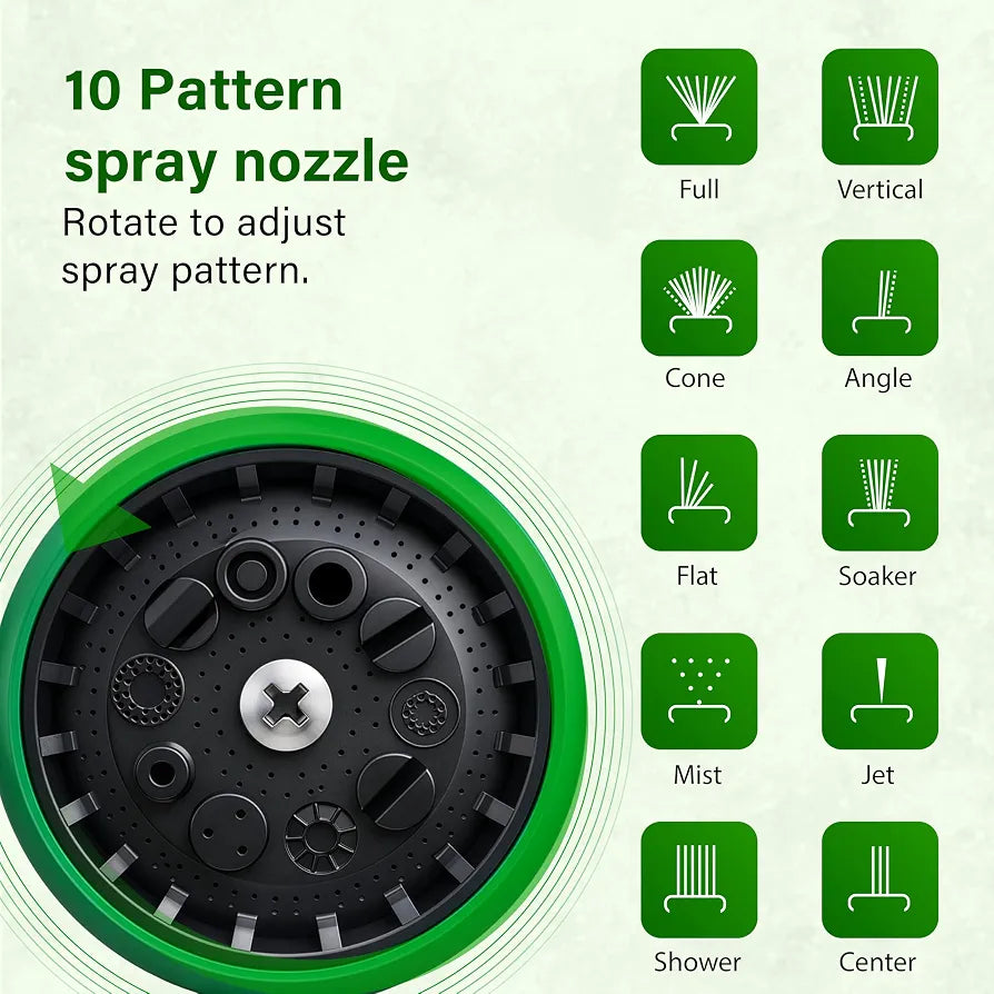 10 Pattern Hose Pipe Spray Gun,Garden Water Hose Sprayer, Thumb Flow Control, Garden Sprayer for Plants Lawn & Watering, Car Washing & Pets Bathing