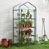 4 Tier Mini Greenhouse, Small Portable Compact Garden Grow House Plant Greenhouses , Basic Green House with Weatherproof PVC Plastic Cover Indoor outdoor