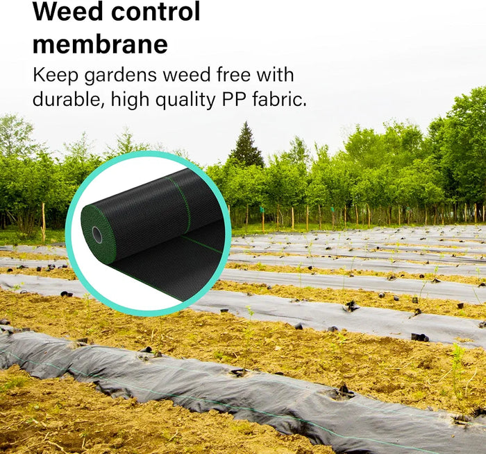 1m x 10m Heavy Duty Woven Weed Control Membrane Fabric for Landscaping, Driveways, and Garden Beds