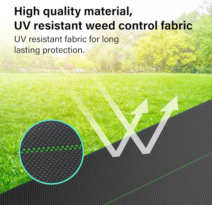1mx25m Heavy Duty Weed Control Membrane Mat Garden Weed Barrier Fabric for Landscaping Driveway Gravel Artificial Grass Lawn Underlay Woven Roll Ground Cover Weed Block Patios, Garden, Flower Beds