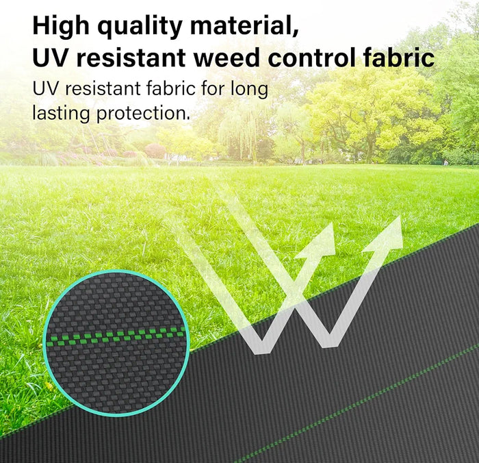 1m x 10m Heavy Duty Woven Weed Control Membrane Fabric for Landscaping, Driveways, and Garden Beds