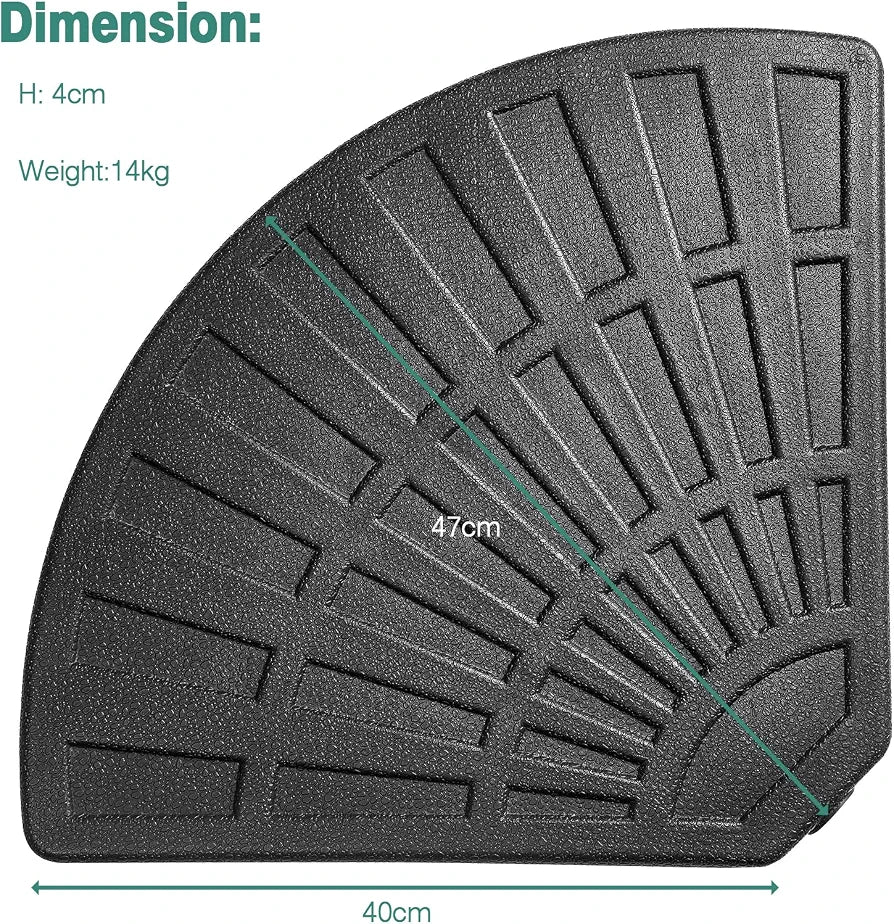 Vivo Technologies Concrete Filled Cantilever Banana Parasol Base Heavy Duty Concrete Filled Round Parasol Stand  Weight for Parasol Legs