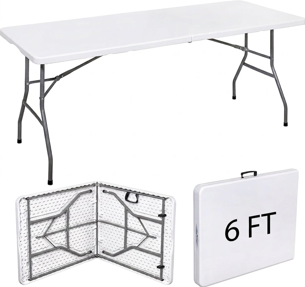 Folding Trestle Table 4ft / 6ft – White