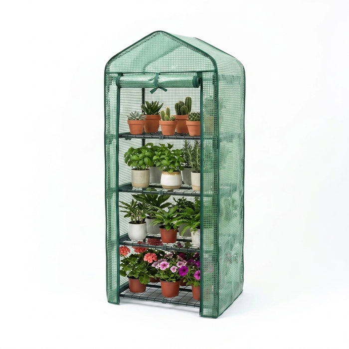 4-Tier Mini Greenhouse 50 × 45 × 158cm – PE Cover