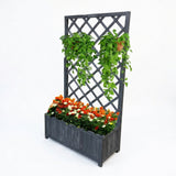 Wooden Planter with Trellis 70 × 30 × 135cm – Grey
