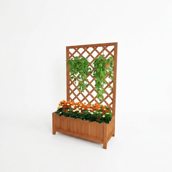 Wooden Planter with Trellis 70 × 30 × 135cm
