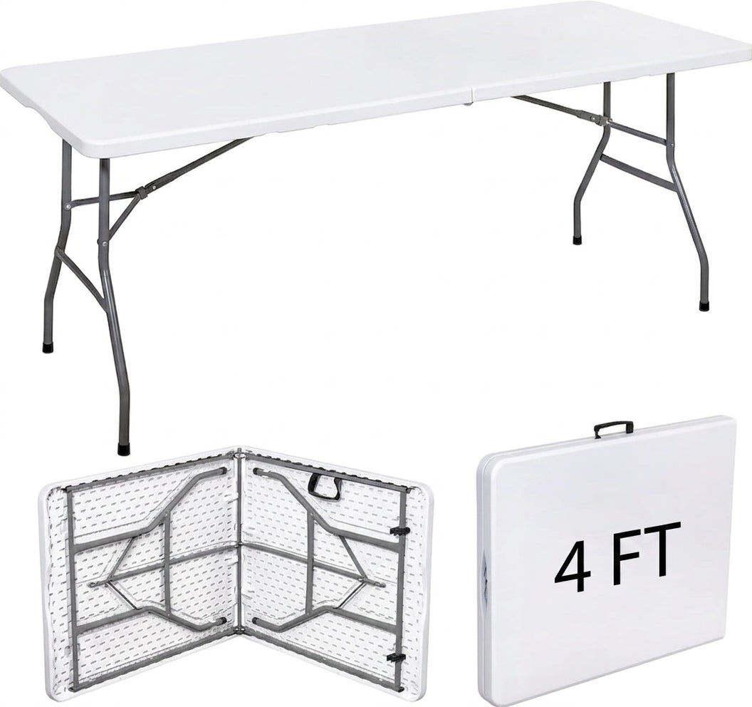 Folding Trestle Table 4ft / 6ft – White