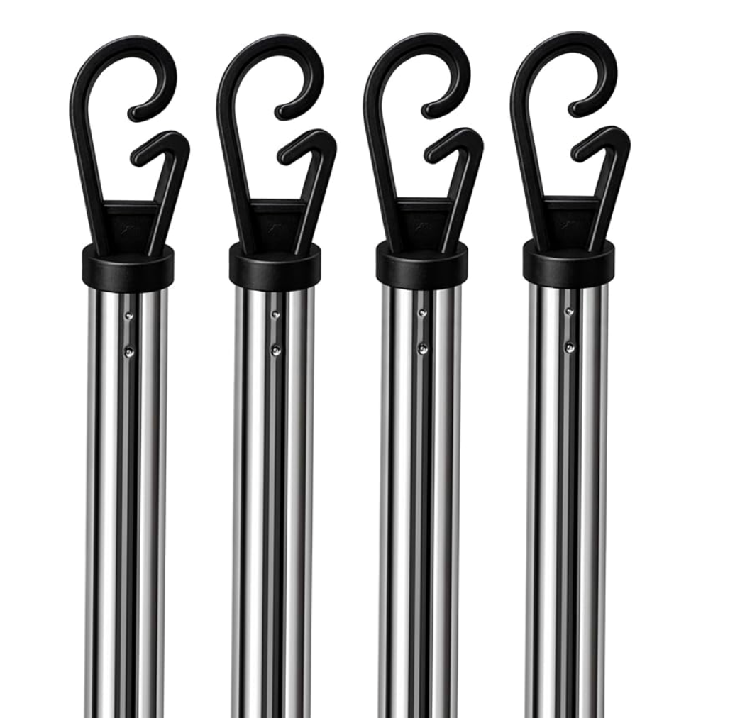 Telescopic Stainless Steel Washing Line Pole 2.4m – Pack of 1 / 2 / 4